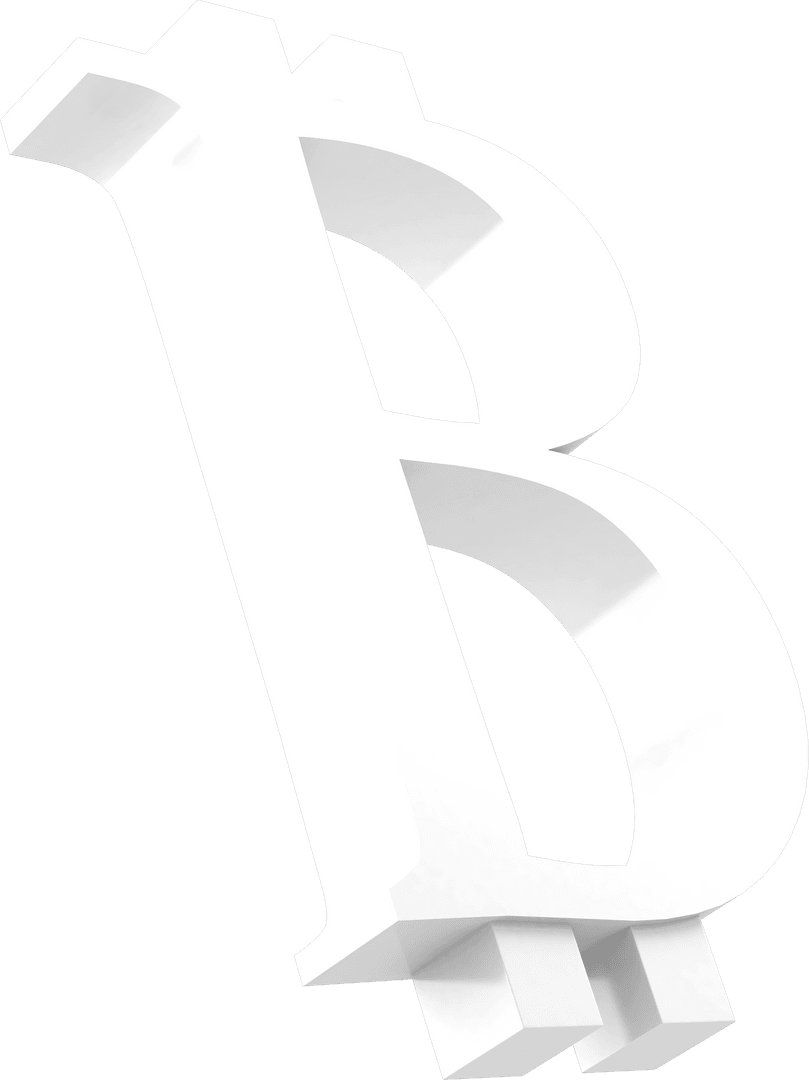 Transparent 3D White Letter B Stylized Symbol