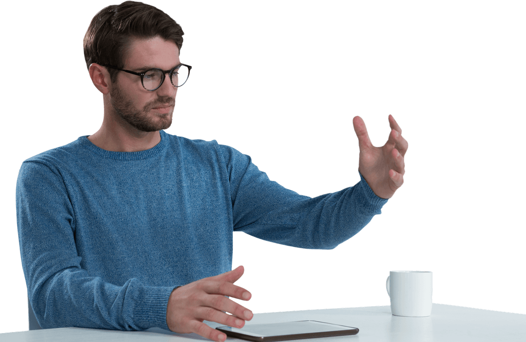 Man Gesturing to Hold Invisible Object on Transparent Background - Download Free Stock Images Pikwizard.com