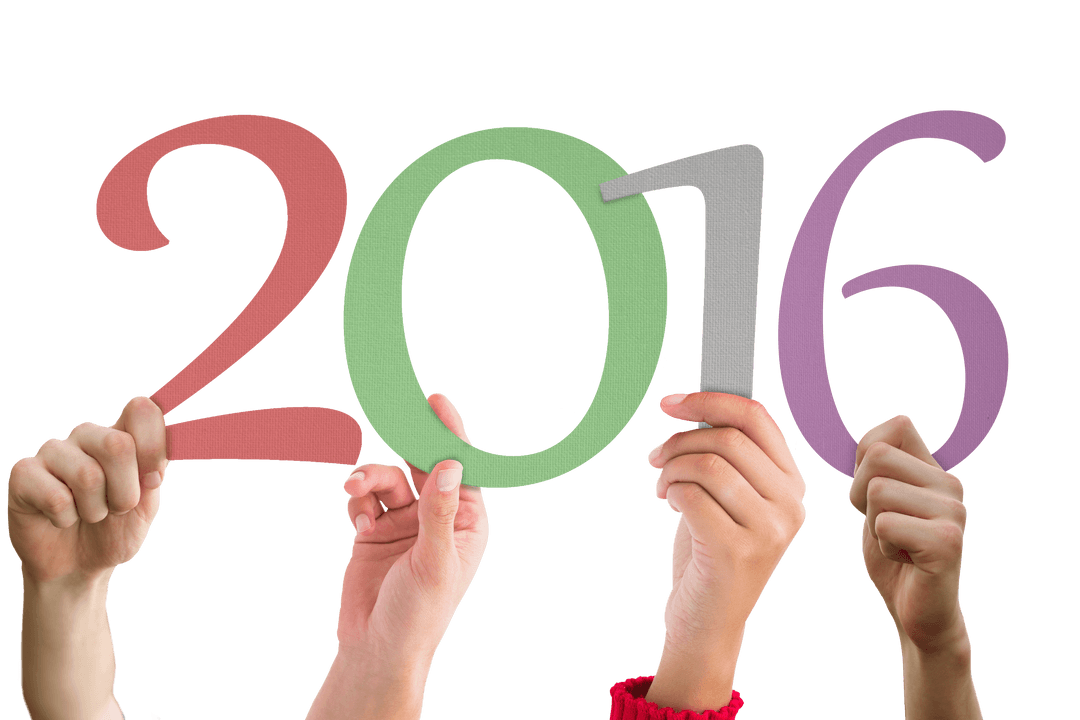 Hands Holding 2016 Numbers Transparent Background