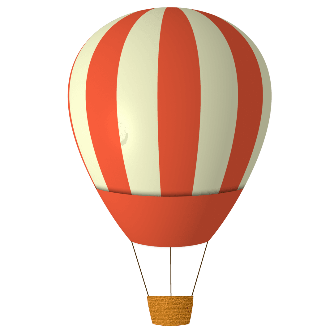 Striped Balloon on Transparent Background for Design Projects