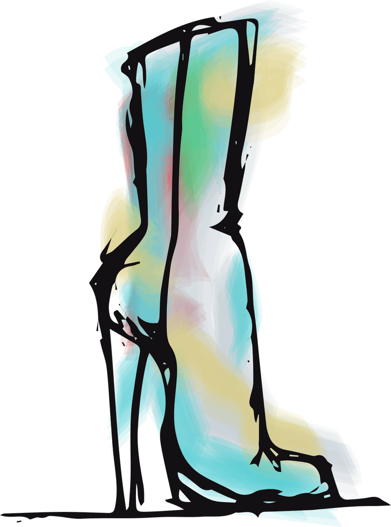 Transparent Colorful High Heeled Boot Fashion Design
