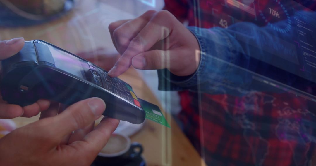 Digital Payment Concept with Credit Card and Interface Overlay