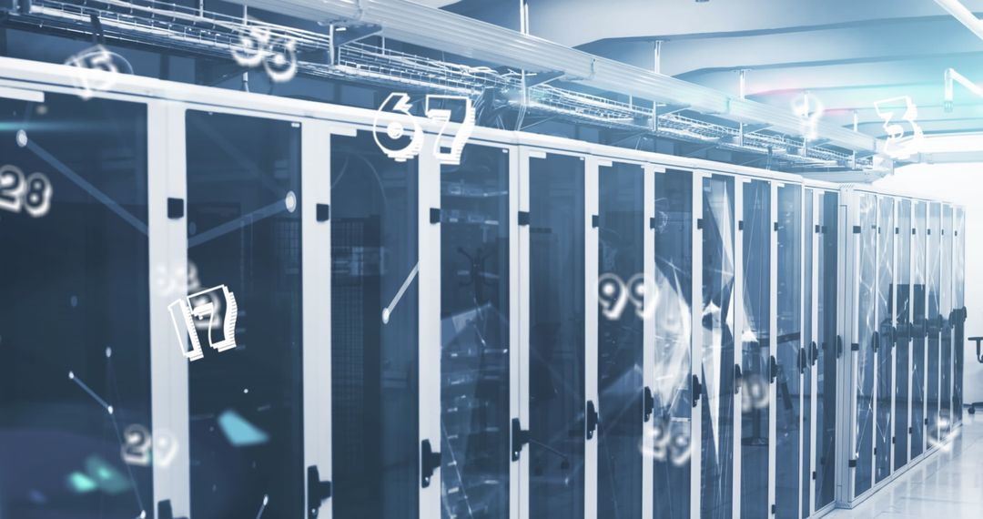 Modern Server Room with Data Processing Elements