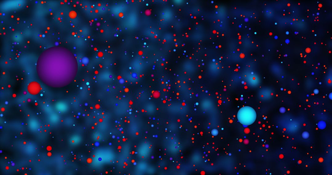 Abstract Molecule Bubbles on a Swirling Cosmic Backdrop