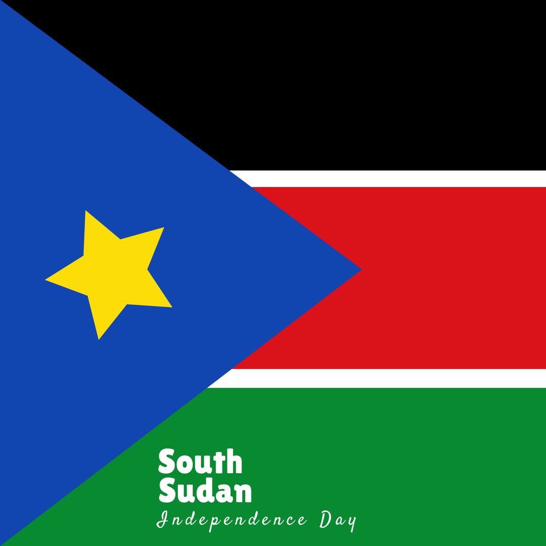 South Sudan Independence Day Celebration with National Flag