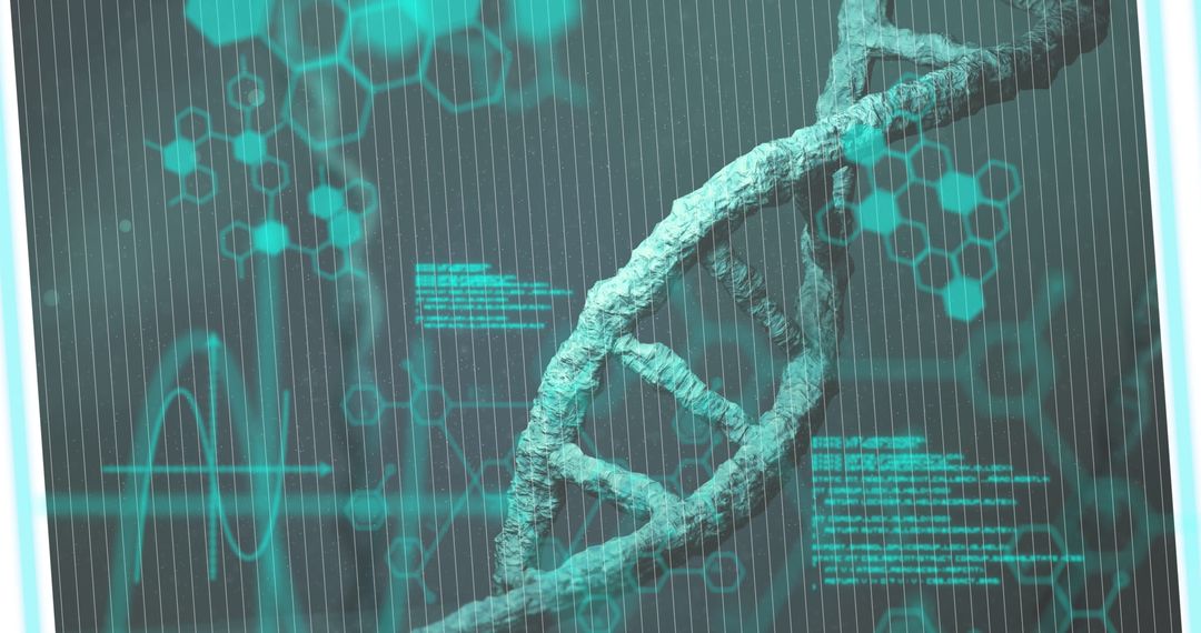 Digital Scientific Analysis of DNA Strand with Tech Overlay