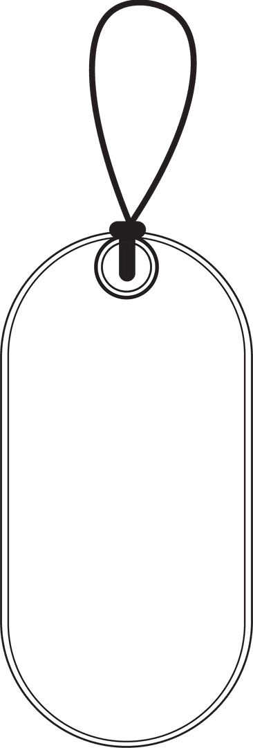 Blank White Tag Label Template on Transparent Background