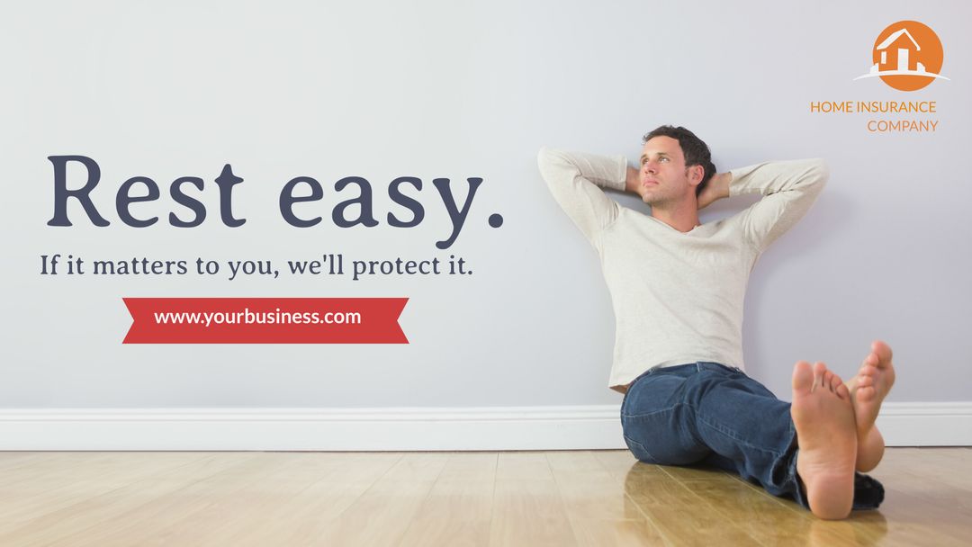 Relaxed Man Enjoying Peace in Secure Home for Insurance Ad