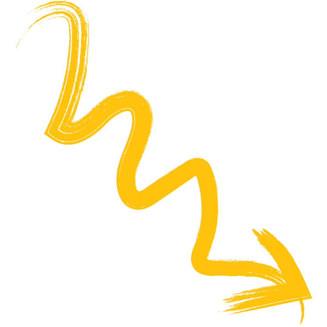 Yellow Zigzag Arrow on Transparent Background