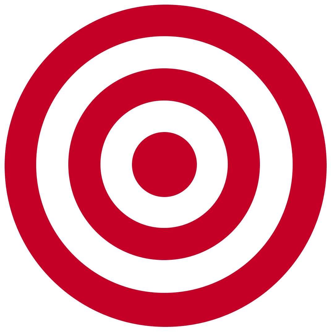 Red and White Abstract Circular Target Symbol on Transparent