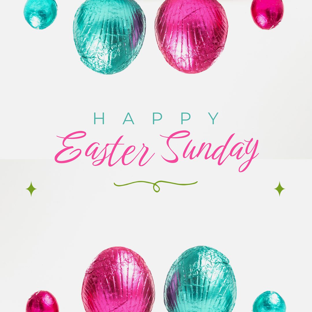 Happy Easter Sunday Message Chocolate Eggs Background - Download Free Stock Templates Pikwizard.com