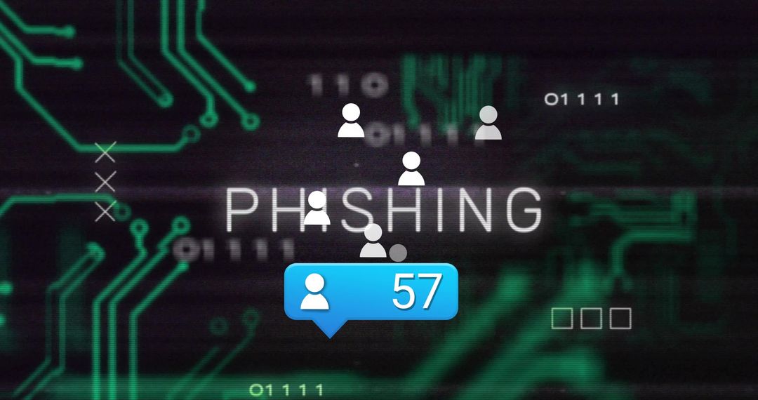 Digital Interface Highlighting Phishing Threat with Notification