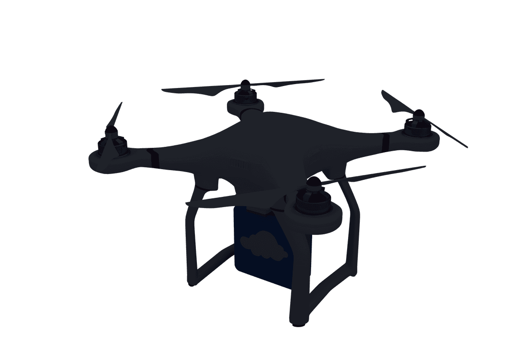 Delivery Drone Digital Illustration on Transparent Background