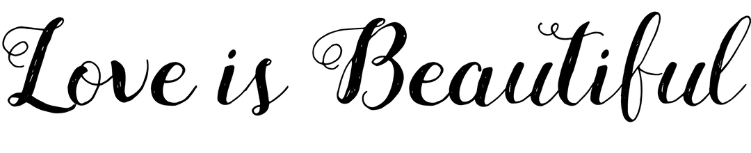 Love Is Beautiful Text on Transparent Background