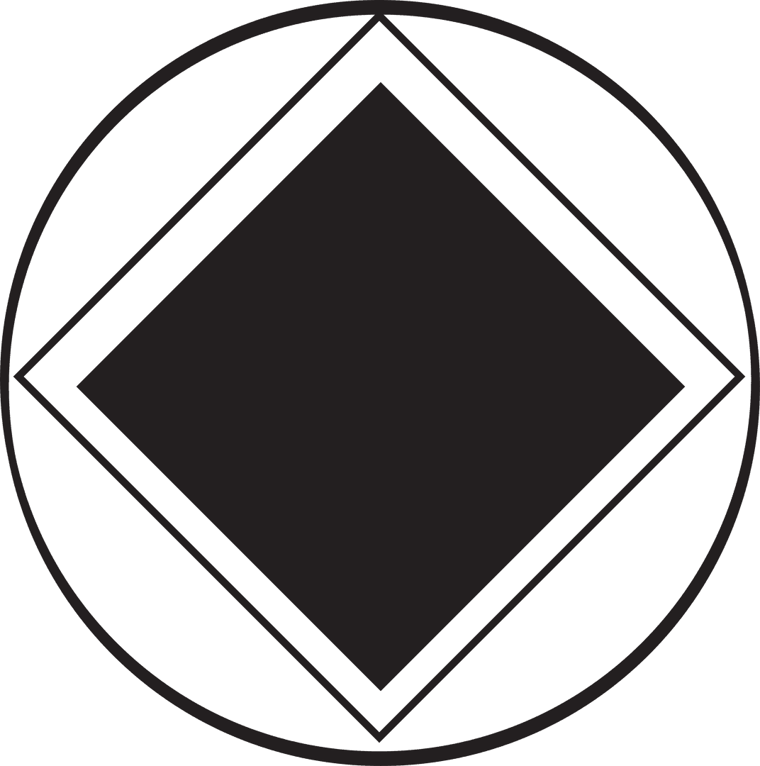 Geometric Circle with Double Diamond on Transparent Background