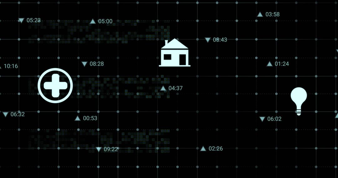 Digital Network Interface with Technological Icons