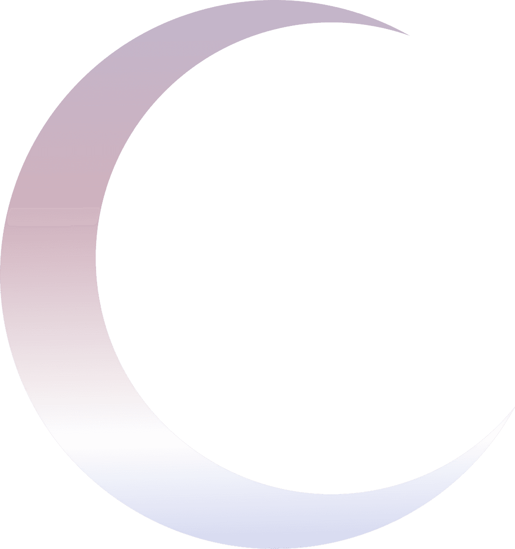 Minimalist Transparent Crescent Moon in Gradient Design