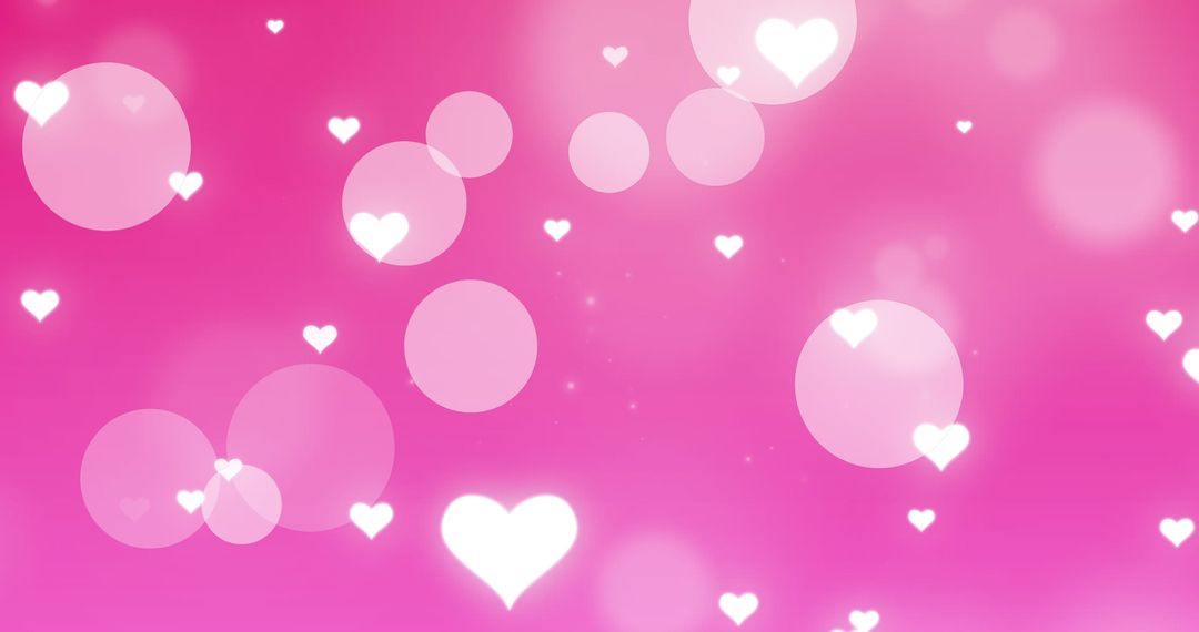 Soft Hearts and Bokeh Effect on Pink Background