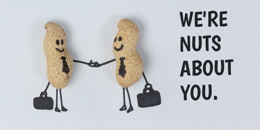 Friendly Peanuts Handshake Celebrating Camaraderie