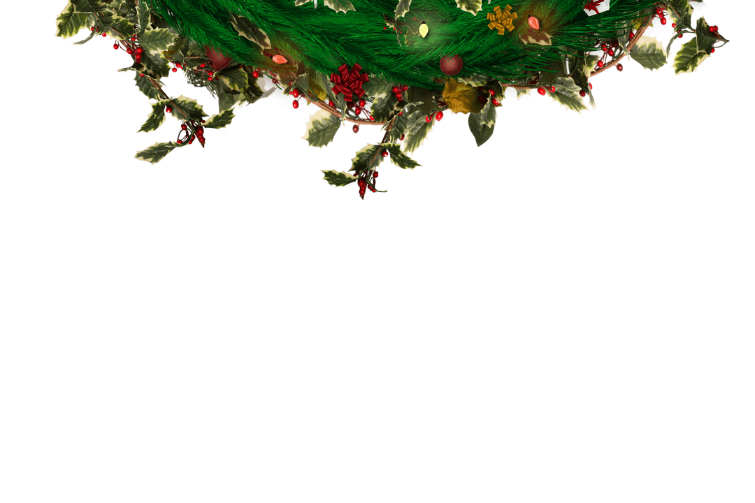 Festive Christmas Wreath Transparent Design for Creative Projects