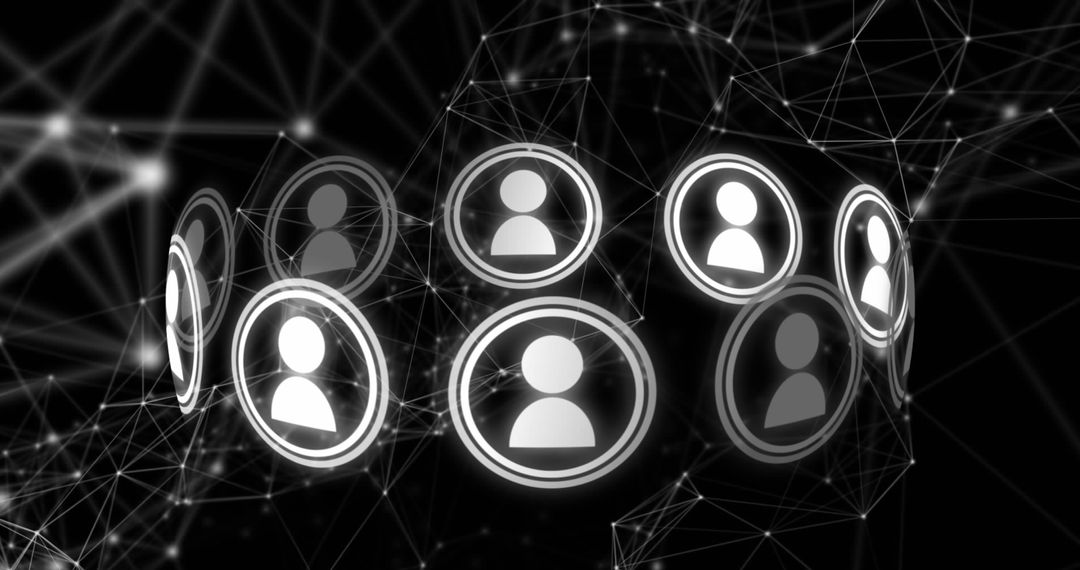 Abstract Digital Network with Profile Icons