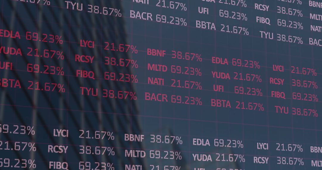 Digital Stock Ticker Streaming Market Data in Trading Center