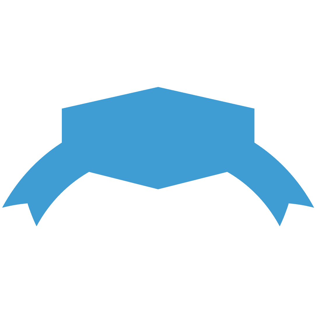 Blue Ribbon Design on Transparent Background for Customization