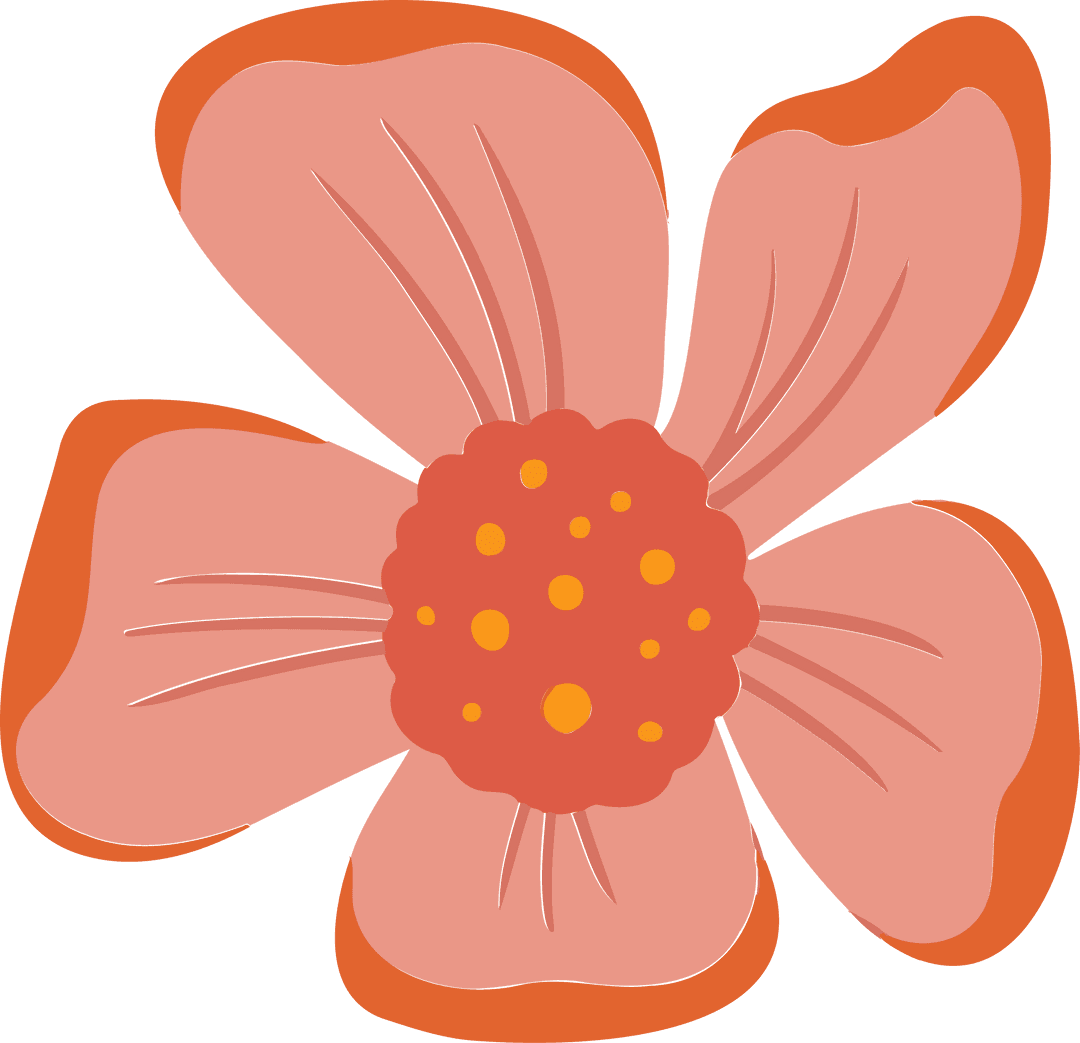 Colorful Flower Illustration with Transparent Background for Designs