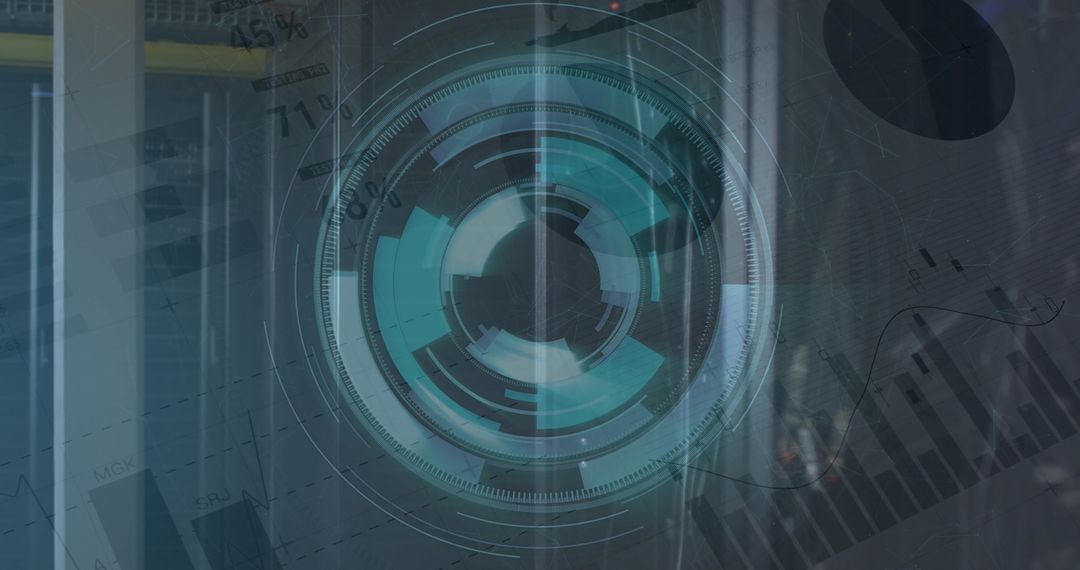 Futuristic Scope and Data Overlay in Server Room Context