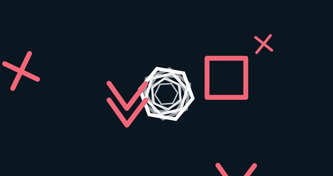 Mesmerizing Hexagons and Abstract Pink Symbols Animation