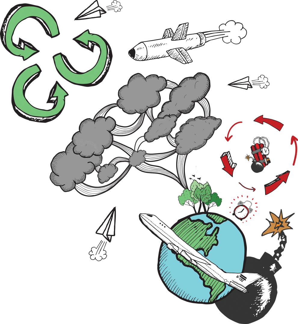 Transparent Illustration of Transport and Ecology Concepts