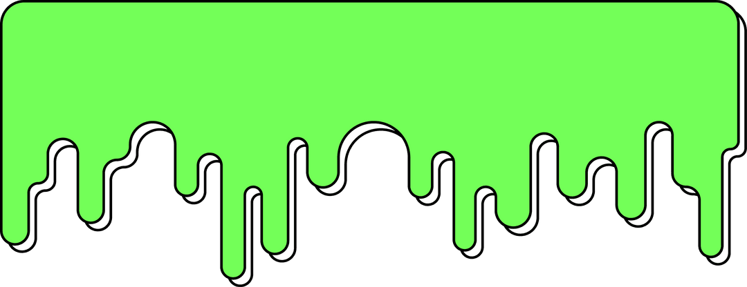 Cartoon Green Slime Dripping on Transparent Background