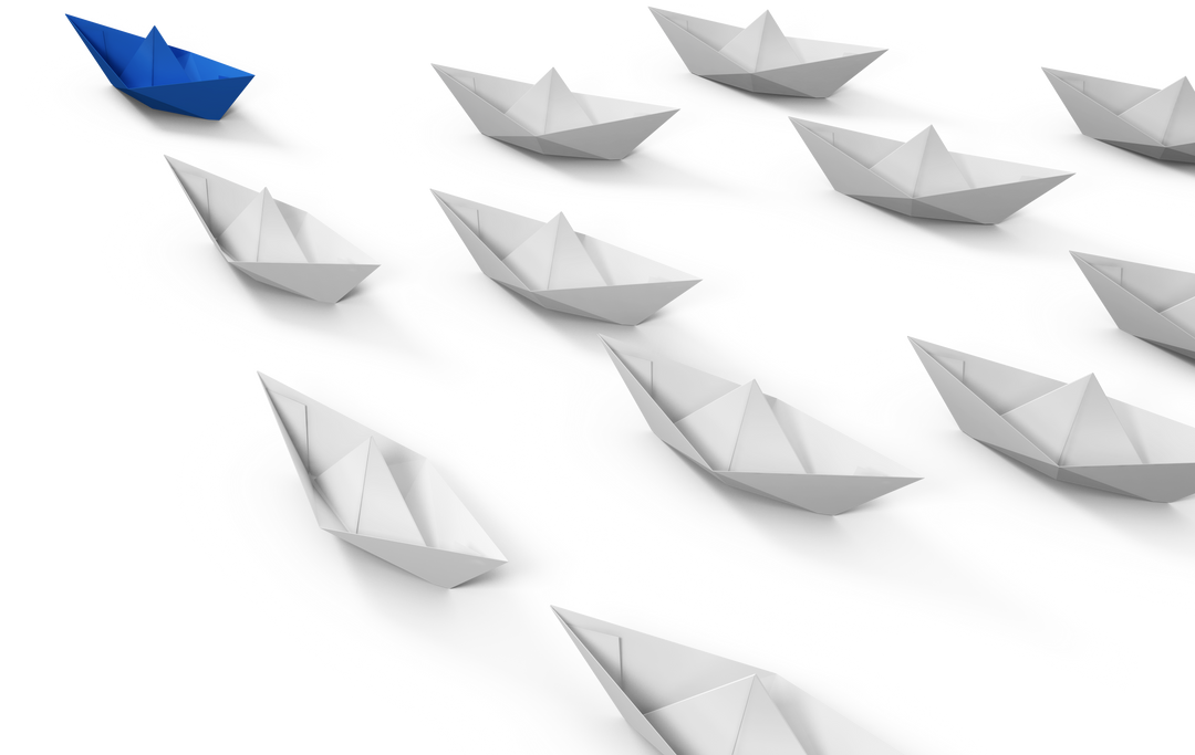 Transparent background paper Boats floating with blue leader paper boat vector - Download Free Stock Images Pikwizard.com