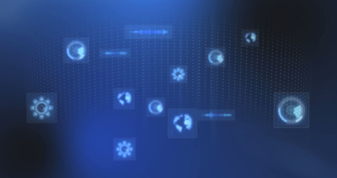 Digital Interface with Global Connection Symbols on Holographic Screen