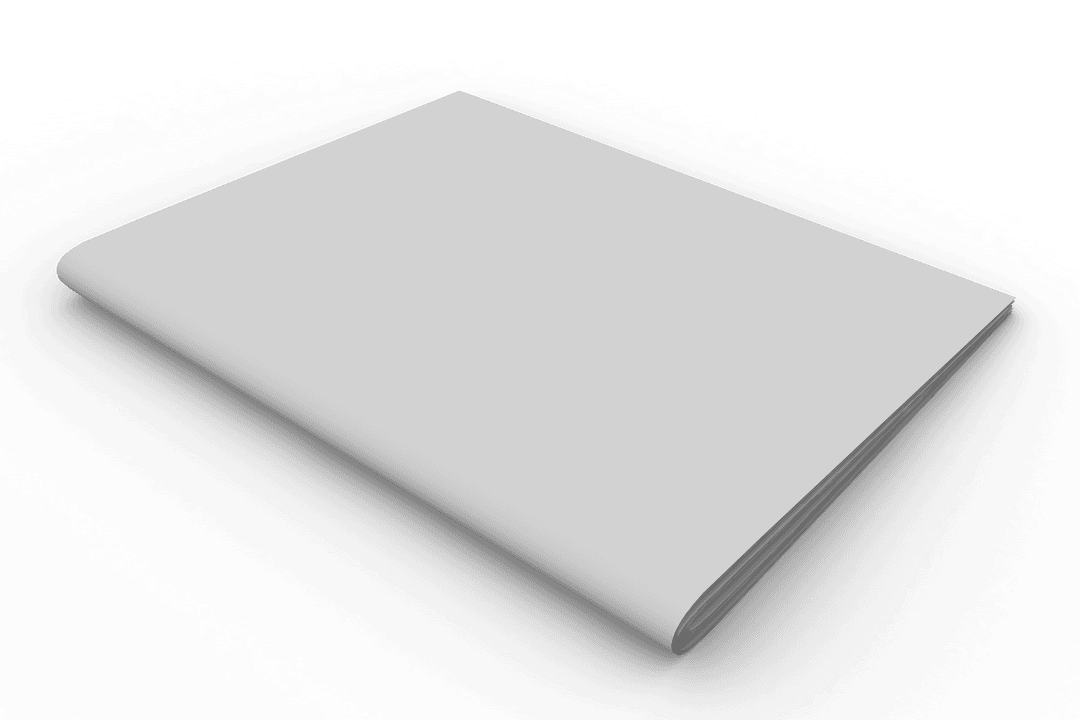 White Notebook on Transparent Background for Communication Design