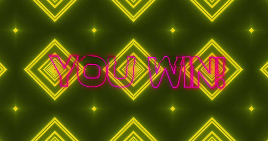 Dynamic Retro Futuristic 'You Win' Celebration