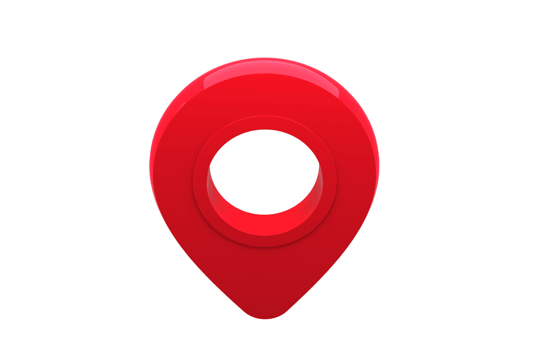 Transparent Iconic Red Map Marker Minimalistic 3D Design