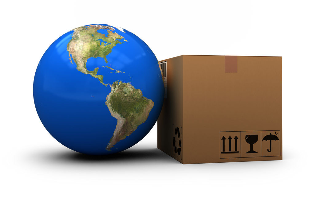 Transparent 3D Planet Earth with Cardboard Box – Packaging Concept - Download Free Stock Images Pikwizard.com