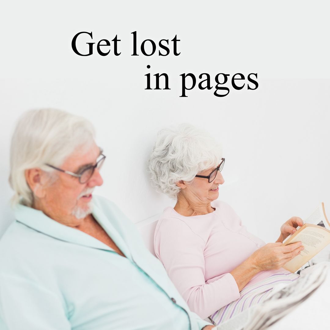 Elderly Couple Enjoying Books Together at Home