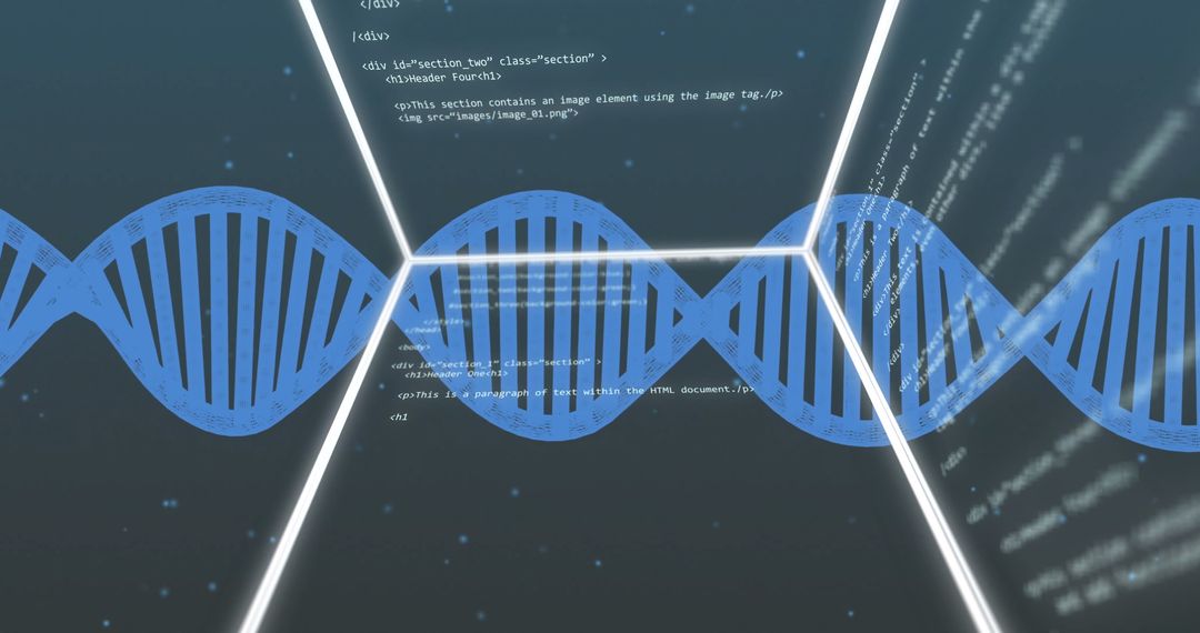 Abstract Visualization of DNA and Data Stream with Holographic Effect