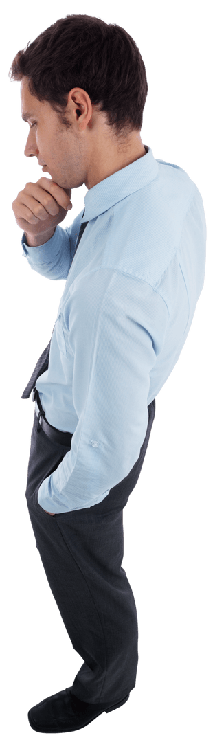 Transparent Thoughtful Professional in Deep Contemplation