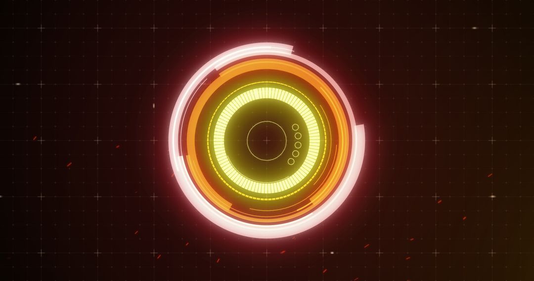 Futuristic Glowing HUD Element on Digital Grid Background