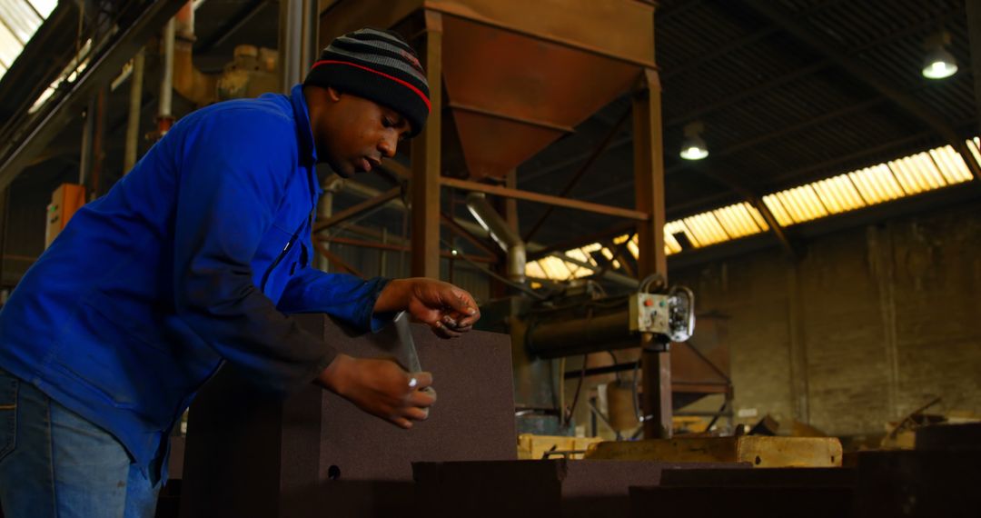 Factory Worker Assembling Components in Industrial Setting - Free Images, Stock Photos and Pictures on Pikwizard.com