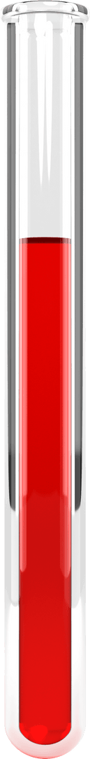 Transparent Glass Test Tube with Red Liquid Solution
