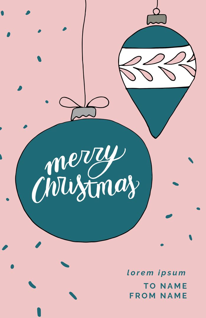 Merry Christmas Card with Handwritten Decorations