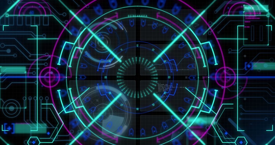 High-Tech Futuristic Interface with Circular Scanner