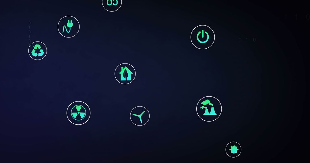 Digital Interface with Environmental Technology Icons
