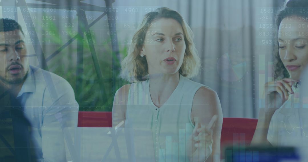 Team Collaboration Analyzing Business Data with Multiracial Team