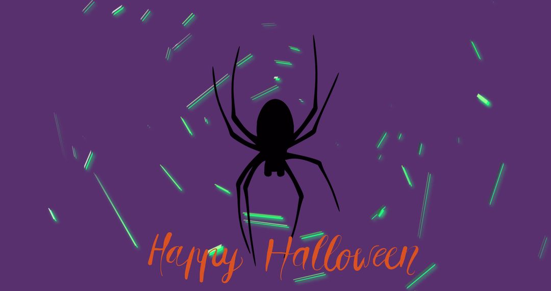 Halloween Celebration Banner with Spider and Festive Text