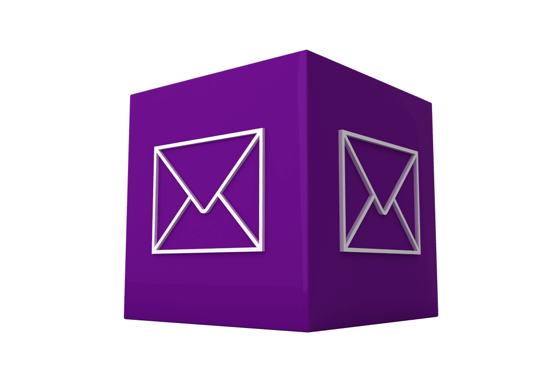 Efficient Communication 3D Cube with Envelope Symbol Transparent Design - Download Free Stock Images Pikwizard.com